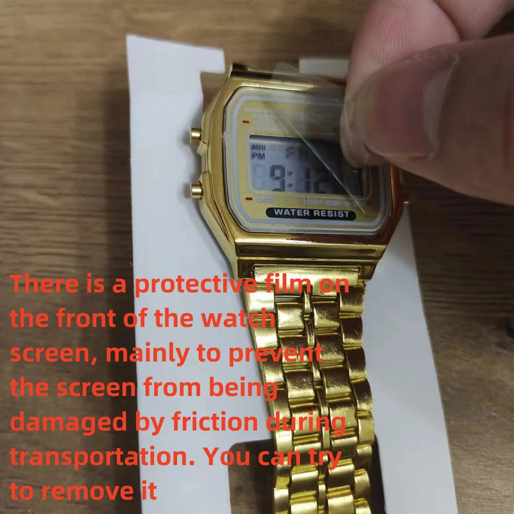 F91W Non-Waterproof Steel Band Watch For Women, Men, Business Clock, Multi-Functional LED Digital Sports Watch, Electronic Clock SwiftNest