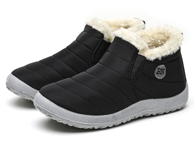 Women's Boots Women Winter Boots Warm Fur Winter Shoes For Women Snow Boots Lightweight Ankle Botas Mujer Black Combat Botines