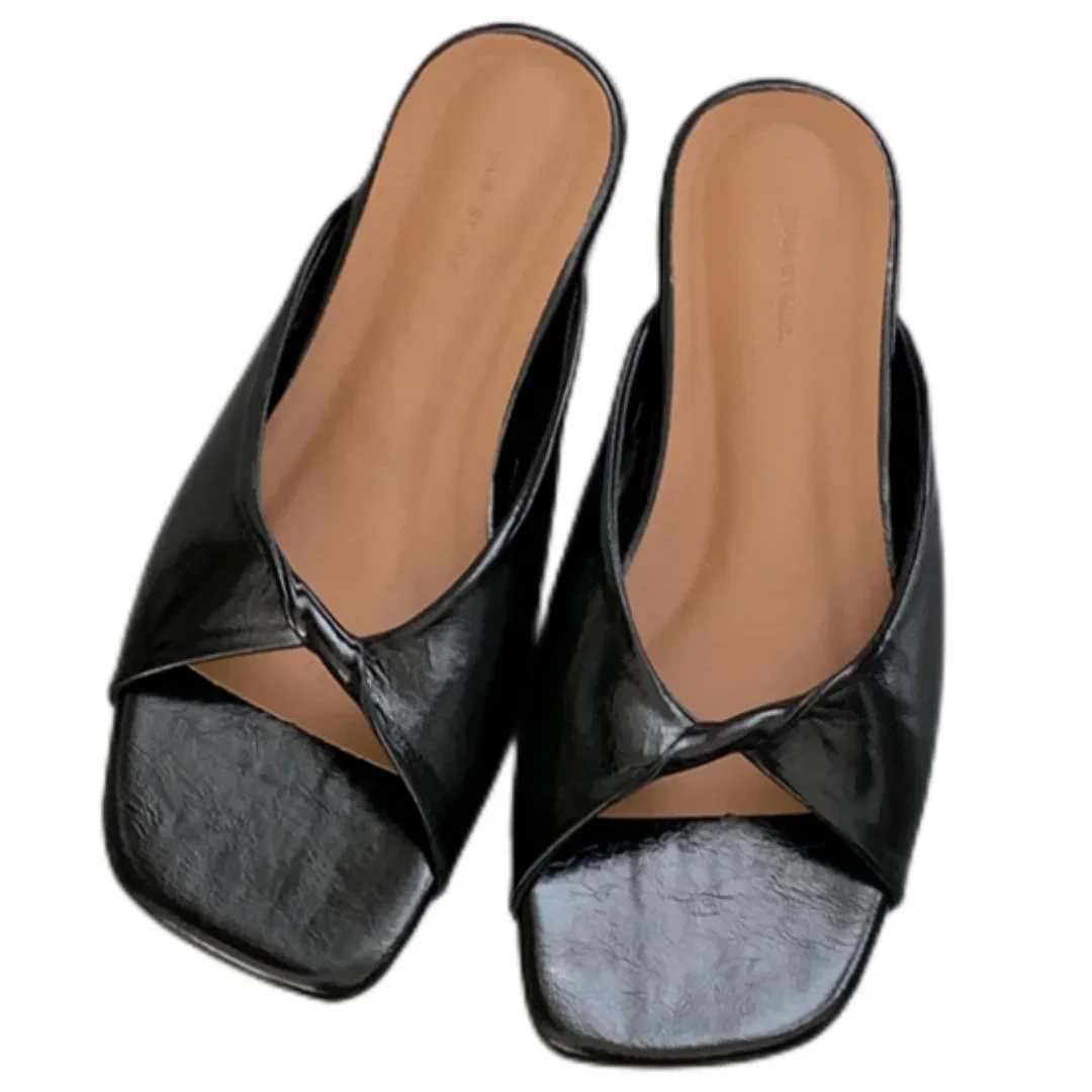 Flats Slippers Women Open Toe Sandals Summer Flip Flops Casual Shoes 2025 Trend Dress Party Shoes Woman Slides Designer