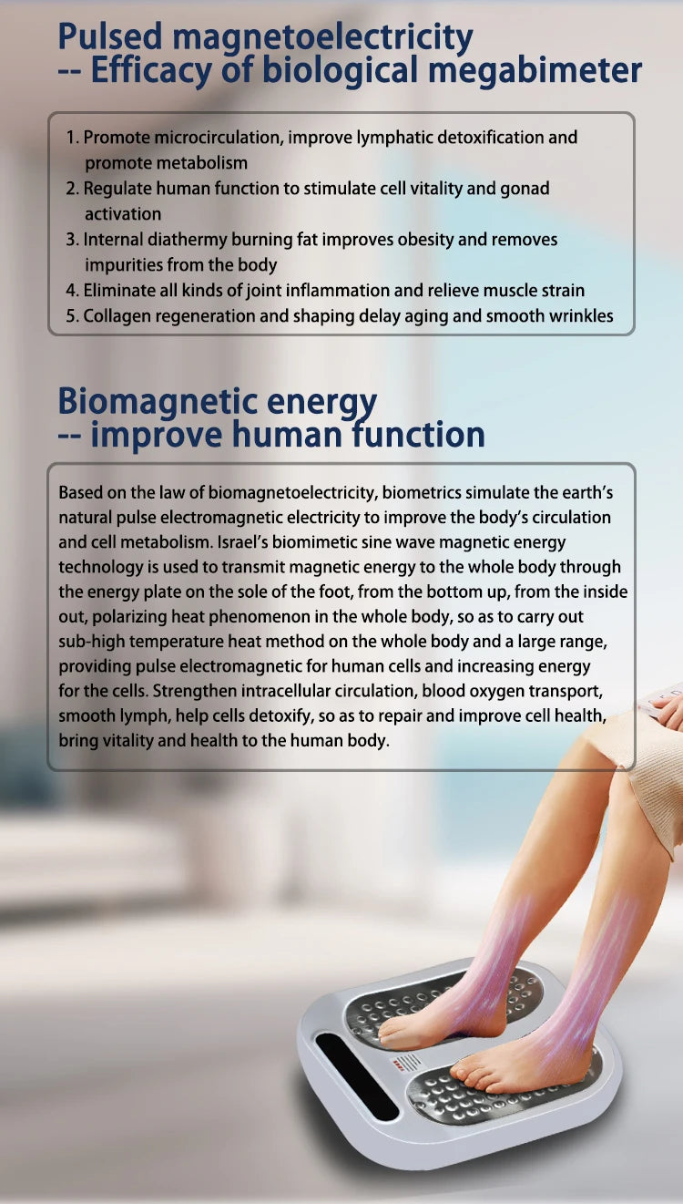 Upgrade P100 Terahertz Foot Therapy Machine Health Care Blood Circulation Foot Massage Meridian Apparatus for Personal Wellness