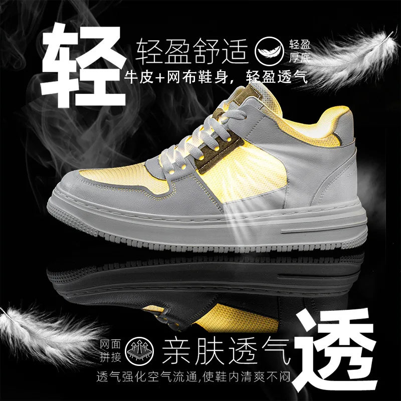 Men Height Increase Sneakers Elevator Shoes for Men 6cm Sports Casual Shoes Invisible Inner Heightening 8cm White Big Size Shoes