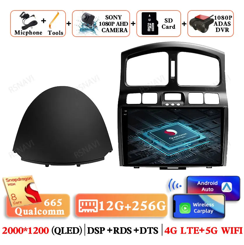 Android 15 For Hyundai Classic Santa Fe 2000-2004 JAC S1 (Rein) 2005-2015 Car Radio Qualcomm BT GPS Navigation QLED 5G WIFI AUTO