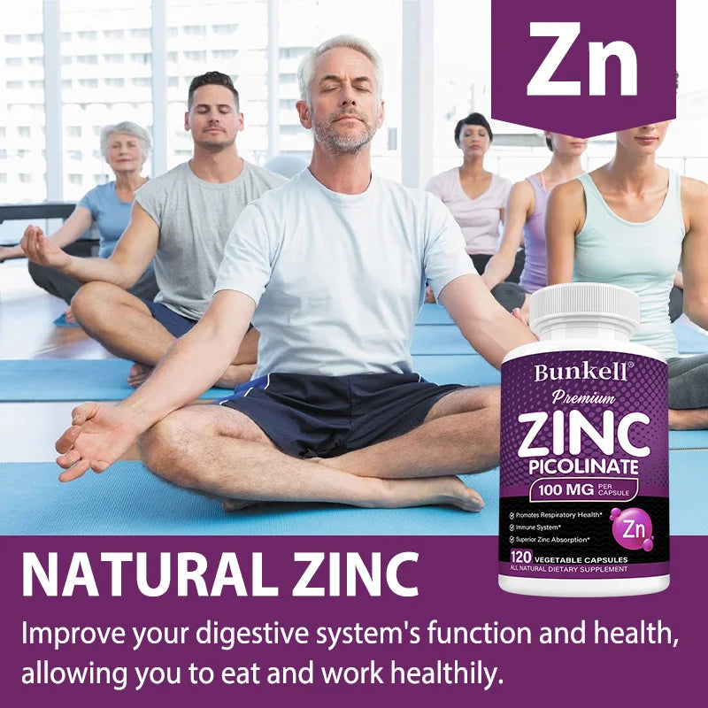 High Absorption Zinc Picolinate 100 Mg - Essential Nutrient for Respiratory Health, Immune System, and Overall Well-being