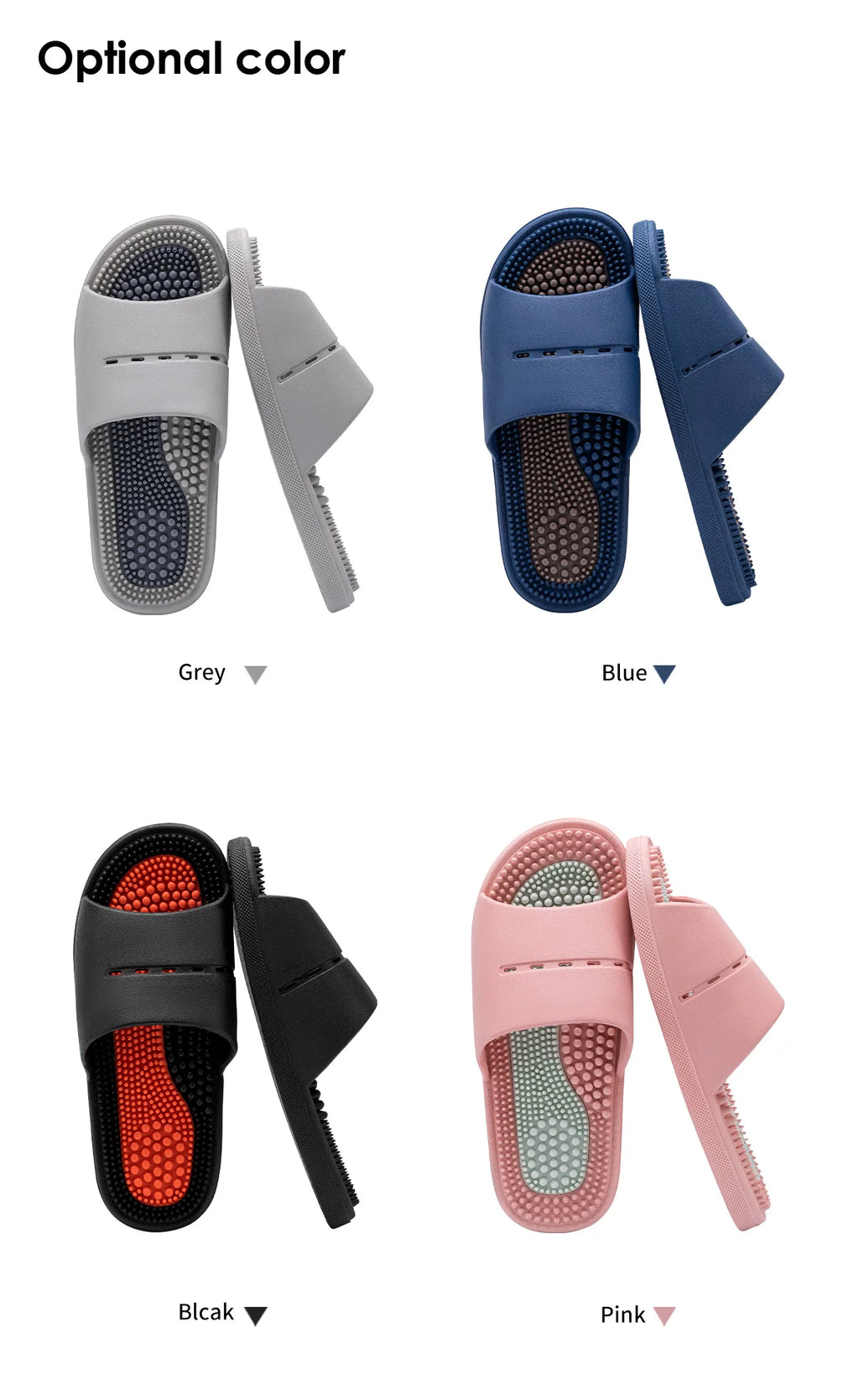 PVC Unisex Slippers Massage Wellness Home Slippers Comfortable Breathable Indoor Slippers