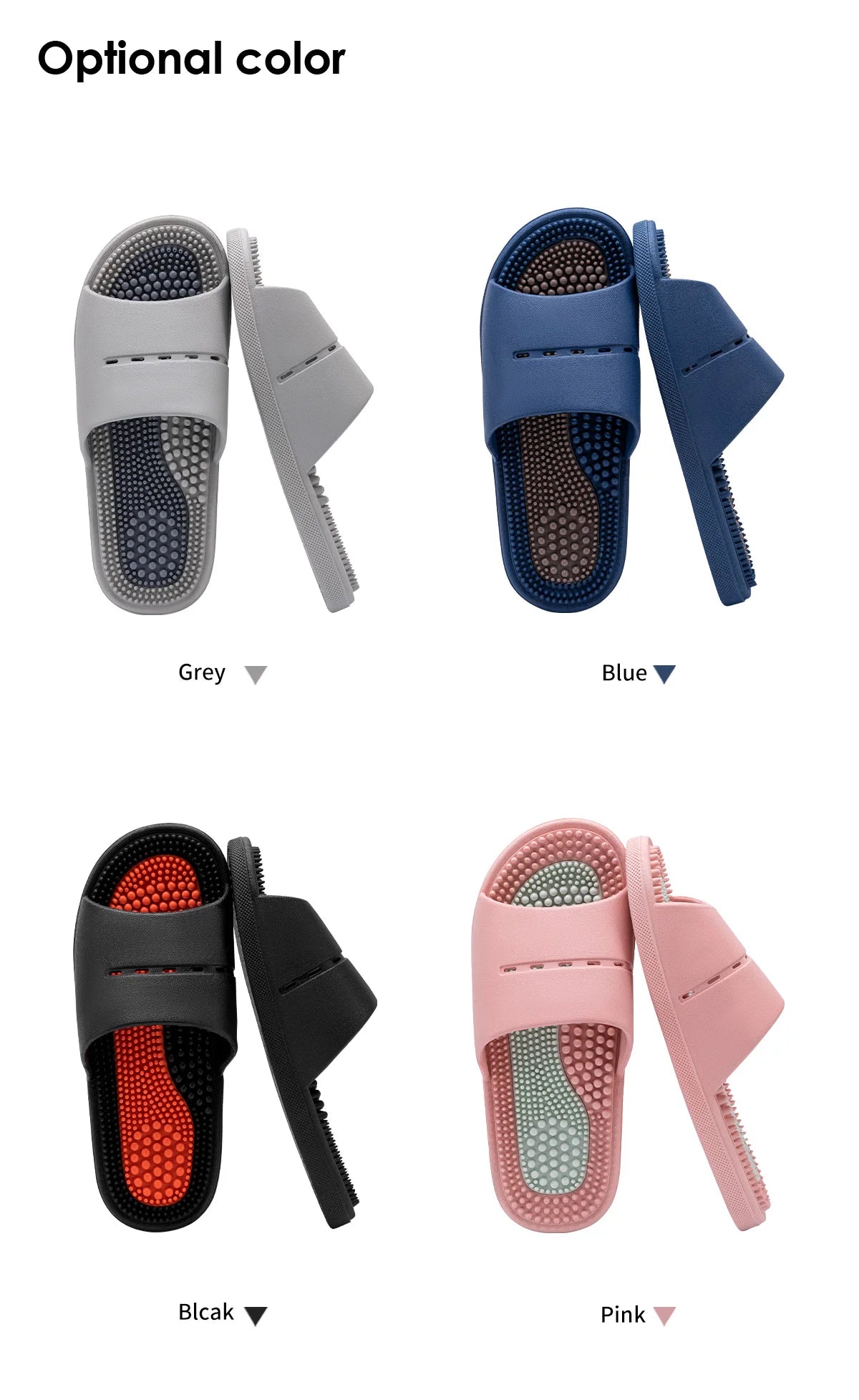 PVC Unisex Slippers Massage Wellness Home Slippers Comfortable Breathable Indoor Slippers