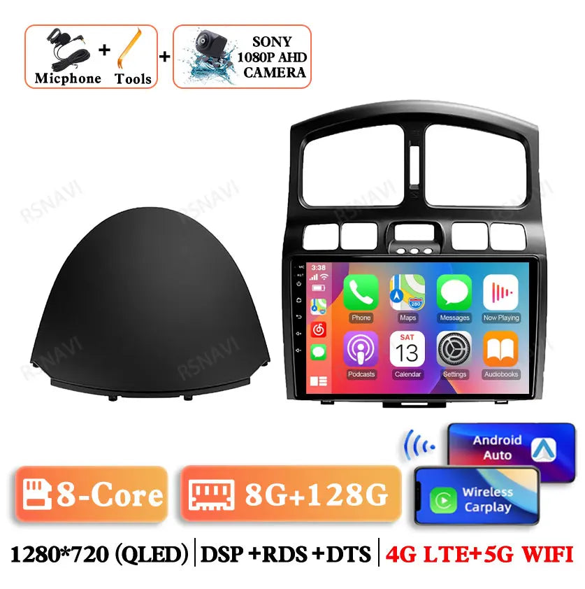 Android 15 For Hyundai Classic Santa Fe 2000-2004 JAC S1 (Rein) 2005-2015 Car Radio Qualcomm BT GPS Navigation QLED 5G WIFI AUTO