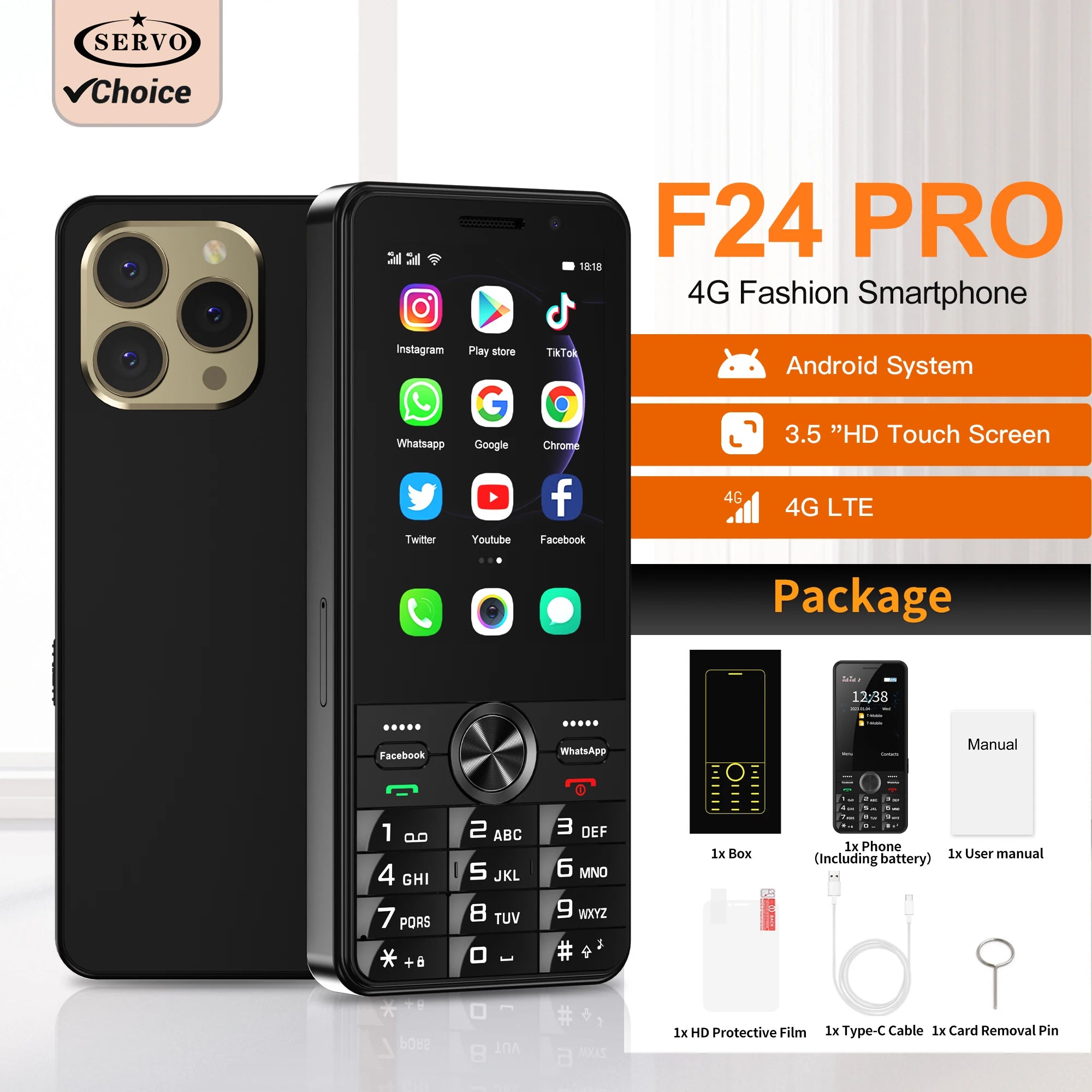 2025 New 4G Network Android Smart Phone 3.5" Screen 2 SIM Dual Camera Android 8.1 2+16GB WIFI GPS Play Store Mobile Phone Type-C