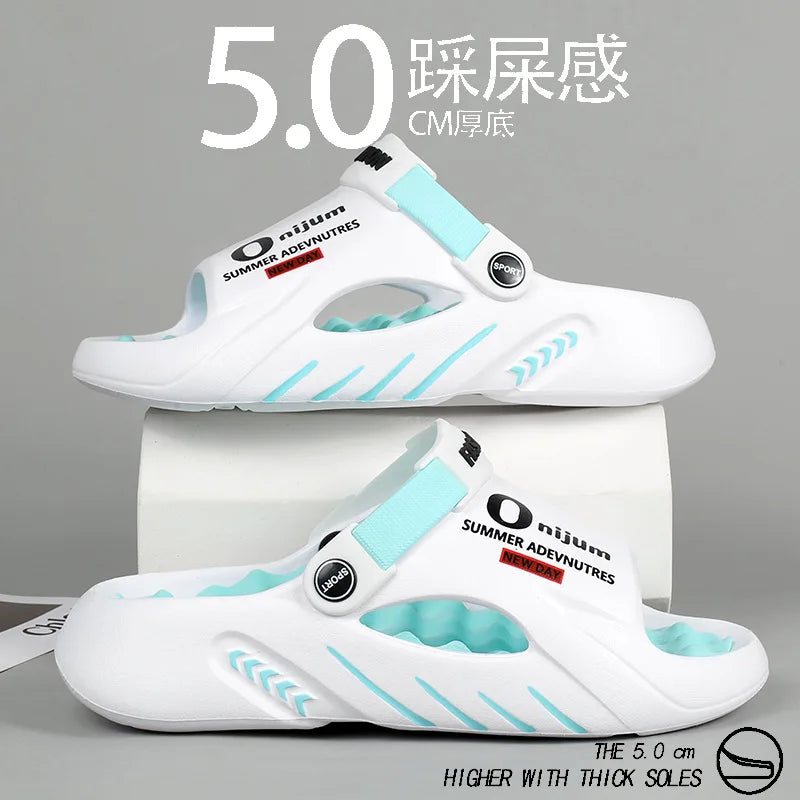 Comwarm New Thick Sole Men Sandals Indoor Outdoor Men Massage Slippers Casual Beach Slides Fashion Men's Sport Slippers Big Size