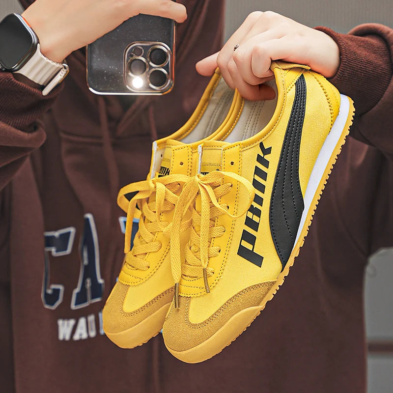 Brand Retro Men's Yellow Running Shoes Comfort Flat Casual Sneaker Men Breathable Original Men Canvas Sneakers tenis masculino