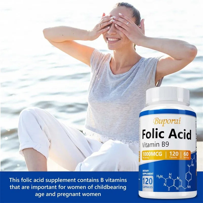 Folic Acid Supplement - Heart Health, Nervous System Health, Prenatal Support
