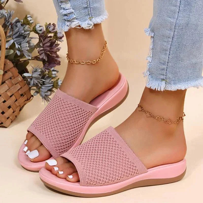 Women Sandals Elastic Force Slippers For Summer Shoes Women Flat Sandals Lightweight Summer Sandals Women's Footwear Female