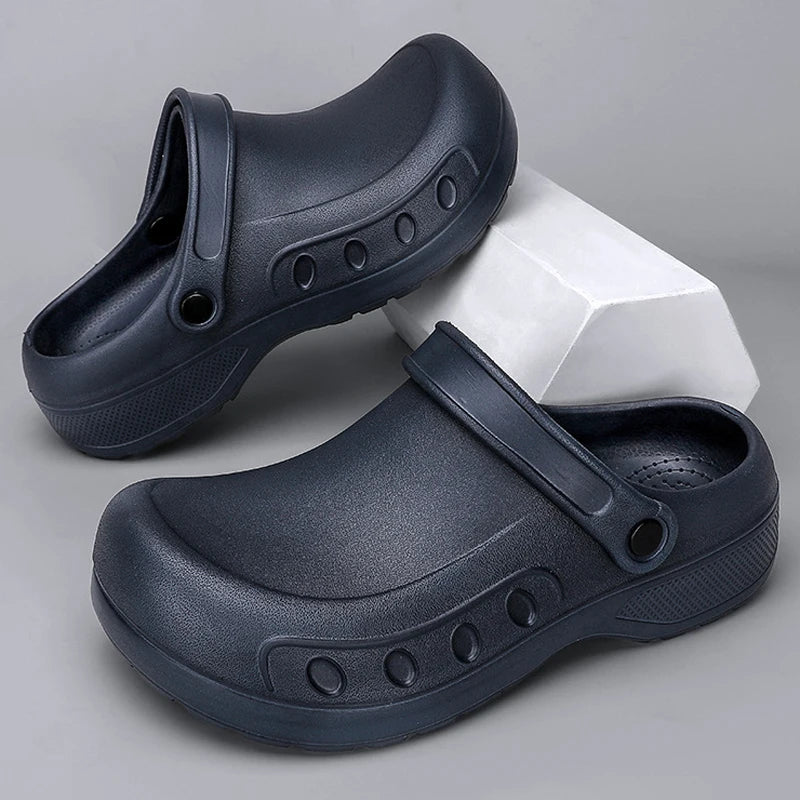 2025 Men's Casual Outdoor EVA Injection Molded Anti Slip Slippers Outsole Comfortable Garden Cloth Waterproof Sandals Size 39-48