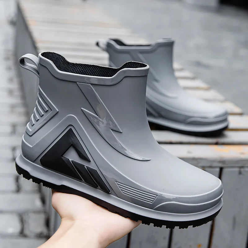 High Rain Boots Water Shoes Couple Chef Shoes Original Men Waterproof Raincoat Man Work Rubber Boots Men's Long Rubber Boot Boat