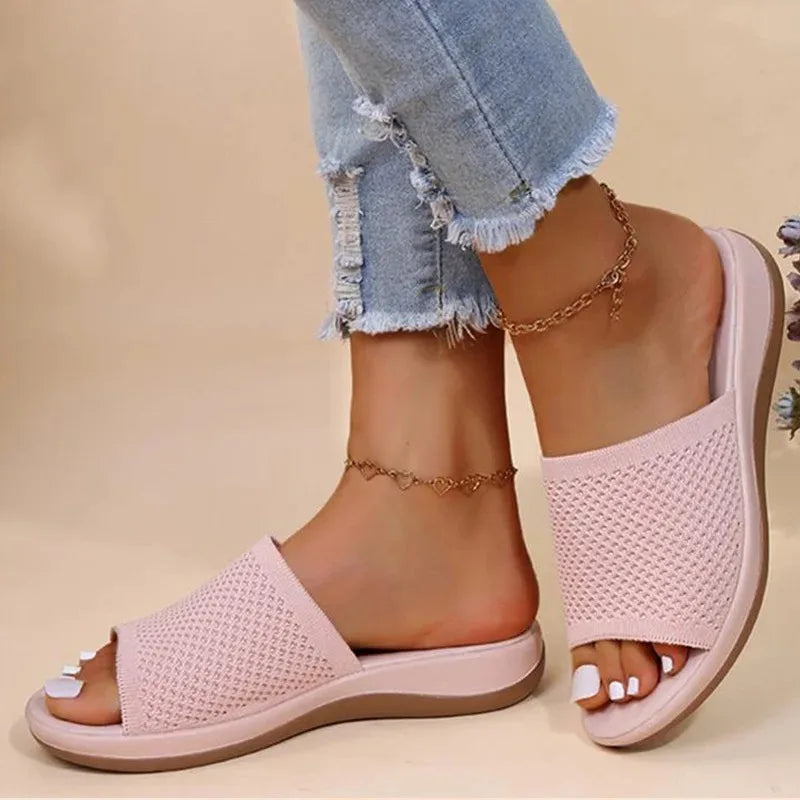 Women Sandals Elastic Force Slippers For Summer Shoes Women Flat Sandals Lightweight Summer Sandals Women's Footwear Female