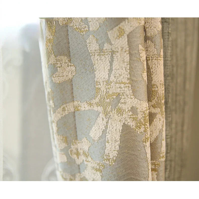 Custom Curtains for Living Room Simplicity Lace Splicing Green Chenille Blackout Embroidery Valance Tulle High Quality Fabric