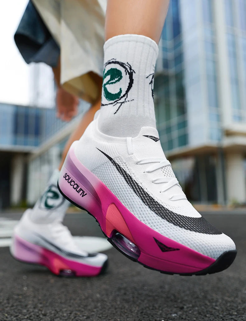 Air Cushion Running Shoes Speciality Marathon Men Sports Breathable Lightweight Women's Comfortable Nonskid Leisure Sneakers