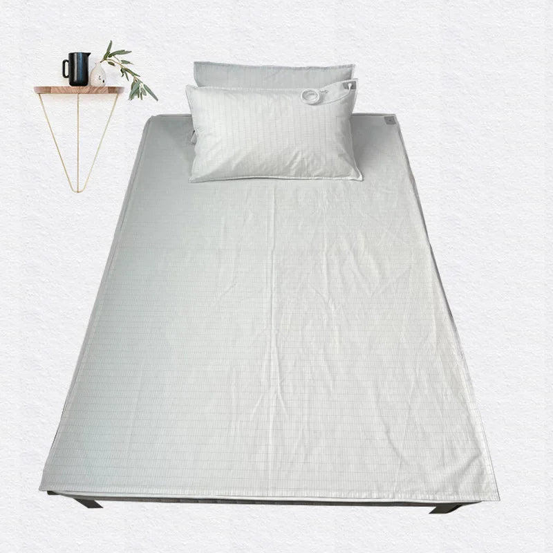 Earthing Bed Sheet Flat Sheet Earth Benefit Nature Health Well Grounded Gold Connection Earth Cord AU Plugs/ UK Plugs/ EU Plugs