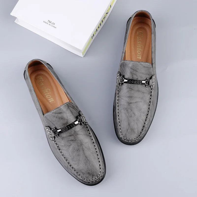 Genuine Leather Loafers for Men Handmade Casual Shoes Moccasins Breathable Sneakers Mens Driving Shoes Comfort Soft Dress Flats
