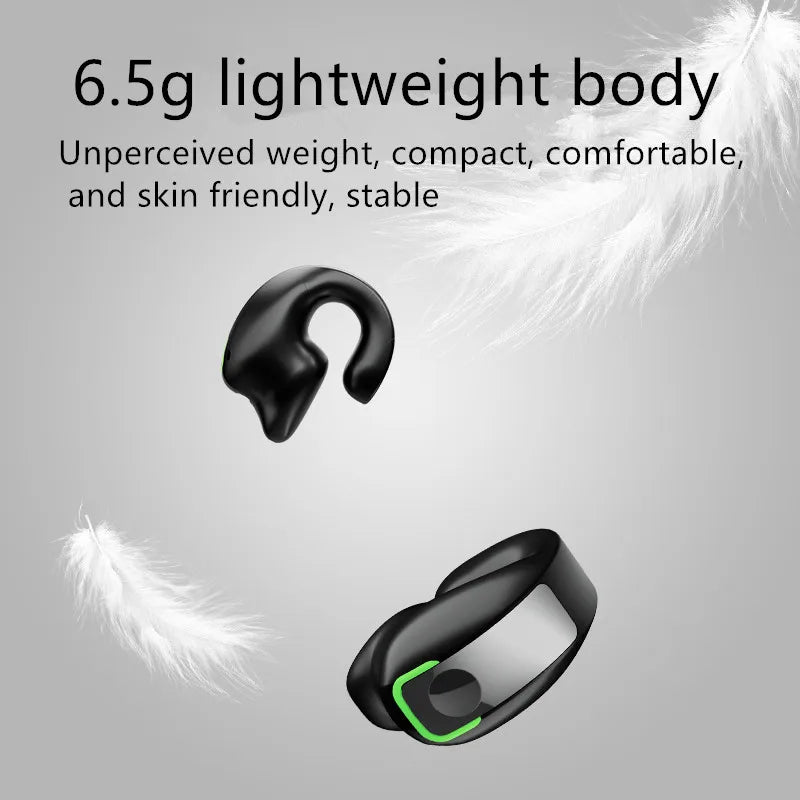 Bluetooth Headset With Microphone Ear Clip Headphone TWS Wireless Earphone Single In-Ear HD HiFi Stereo Touch Control Sports Men