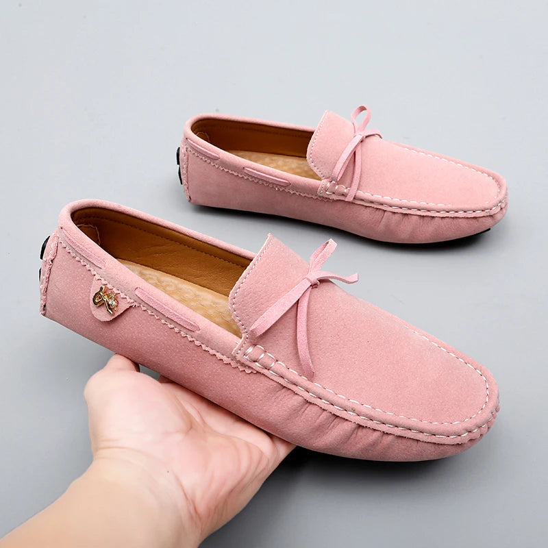 Pink Men Tassels Moccasin Shoes Europe Stylish Male Formal Dress Party Suit Shoes Big Size 35-48 Adult Leisure Driving Loafers