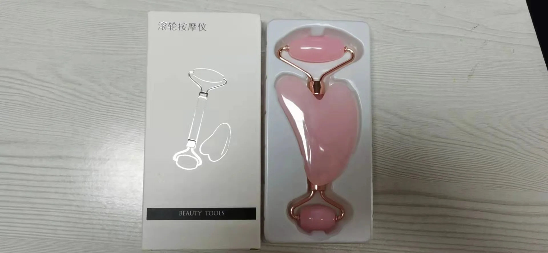 مجموعة مدلكة أسطوانية من الراتنج، محمولة وغير مصنوعة من اليشم، مدلكة للوجه، جهاز تدليك مزدوج الرأس، عصا تدليك للصحة والعافية