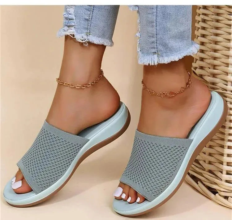 Women Sandals Elastic Force Slippers For Summer Shoes Women Flat Sandals Lightweight Summer Sandals Women's Footwear Female
