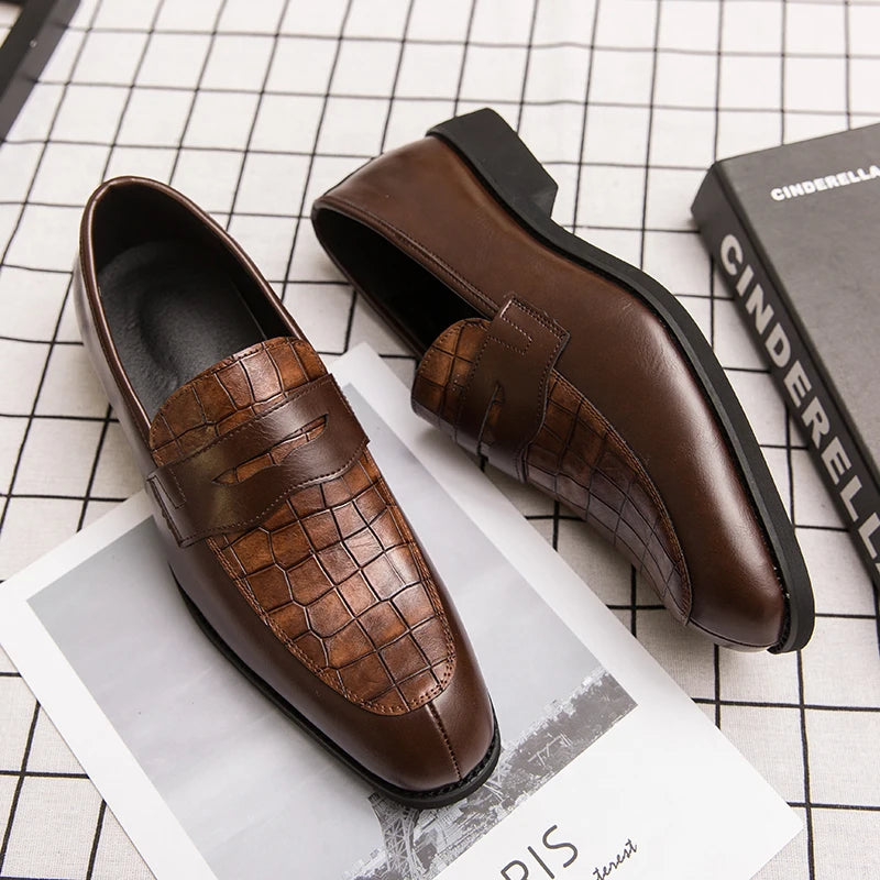 Male Luxury Business Oxford Leather Designer Mens Classic Smile Formal Dress Shoes for Men Falts Office Wedding Flats Footwear