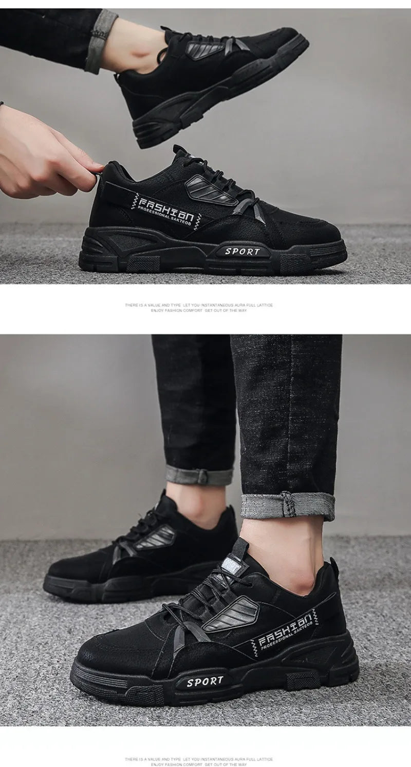 Men's Sneakers Waterproof Work Boots Workwear Shoes Thick Soled Plush Cold Resistant Lace Up Anti Slip Cotton Shoes 2025