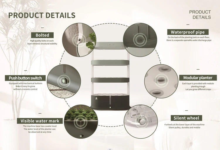 Home Greenhouse Automatic Home Garden Hydroponic Plant Grow System Led Light Smart Planter Flower Pot Hydroponic Indoor Herb Kit