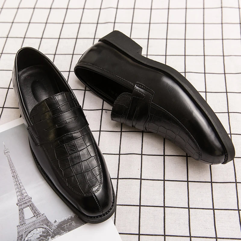 Male Luxury Business Oxford Leather Designer Mens Classic Smile Formal Dress Shoes for Men Falts Office Wedding Flats Footwear