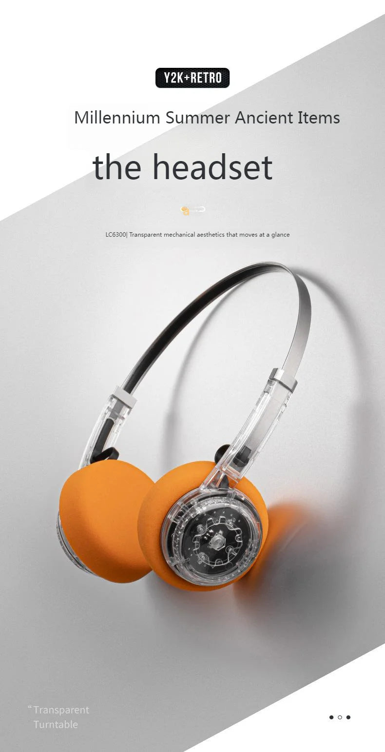 Bluetooth Headset Light Weight Retro Style Rechargable Small Head Long Battery Life Rotary Switch Headphone Cool Beautiful