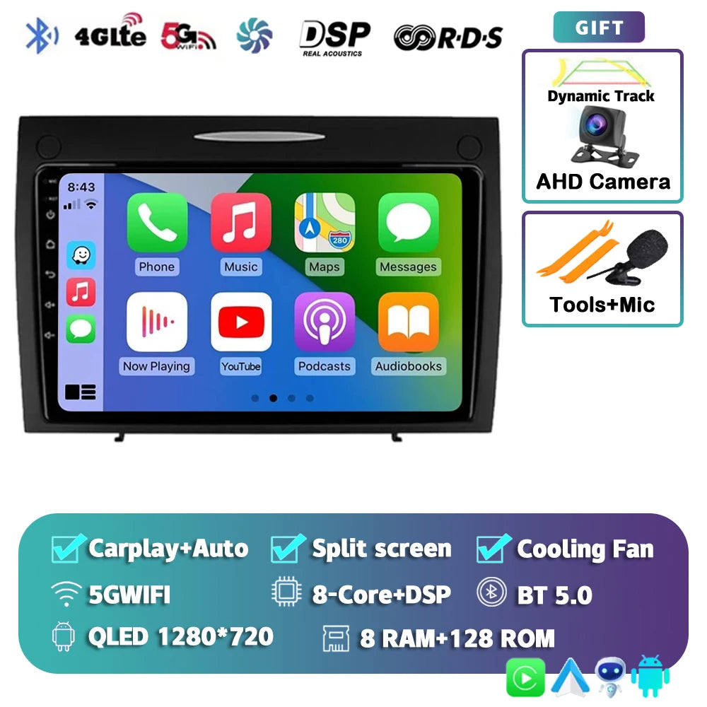 Android 15 For Benz SLK-Class R171 2004 - 2011 2K QLED Android Car Radio Multimedia Video Player GPS stereo CarPlay Head Unit 4G