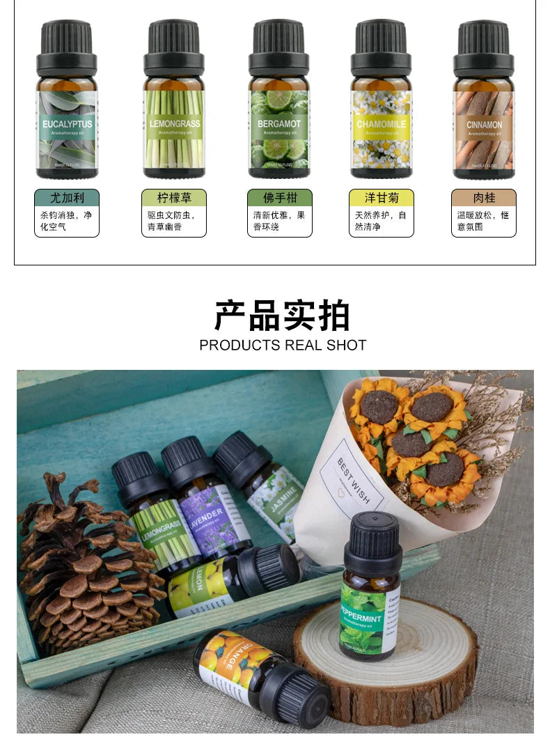 15 Flavors Essential Oils for Aroma Diffuser Air Humidifier Home Water-soluble 10ml Air Freshener Scents Fragrance Oil Perfume SwiftNest