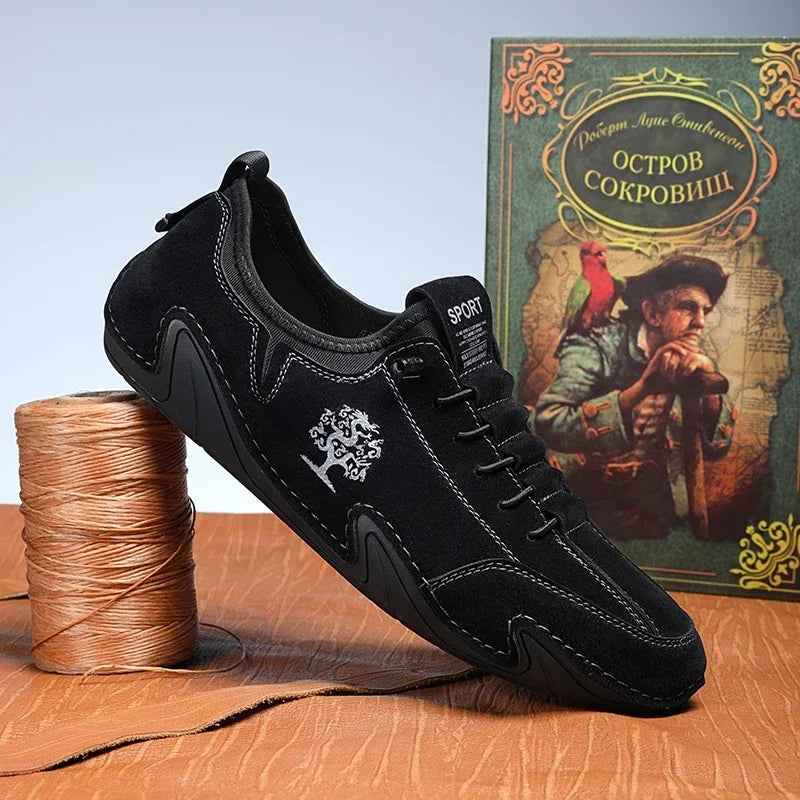 Outdoor Men Casual Shoes Suede Leather Mens Sneakers Handmade Breathable Man Loafers Moccasins Luxury Brand Boat Shoes Plus Size