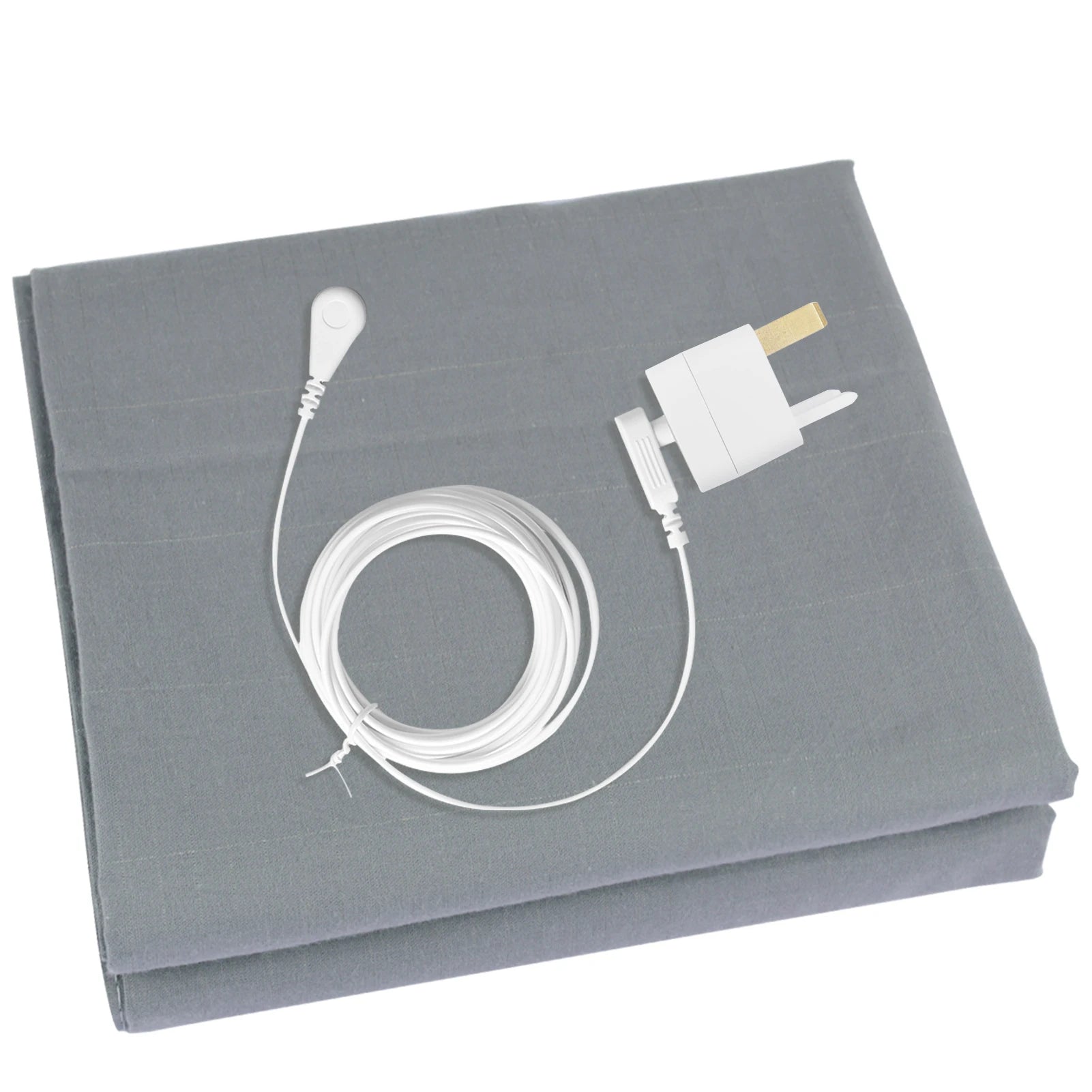 10% Silver Fiber Grounding Sheet Flat Bedsheet with Earthing Cord Organic Cotton Health Sheet Natural Wellness Release Stress