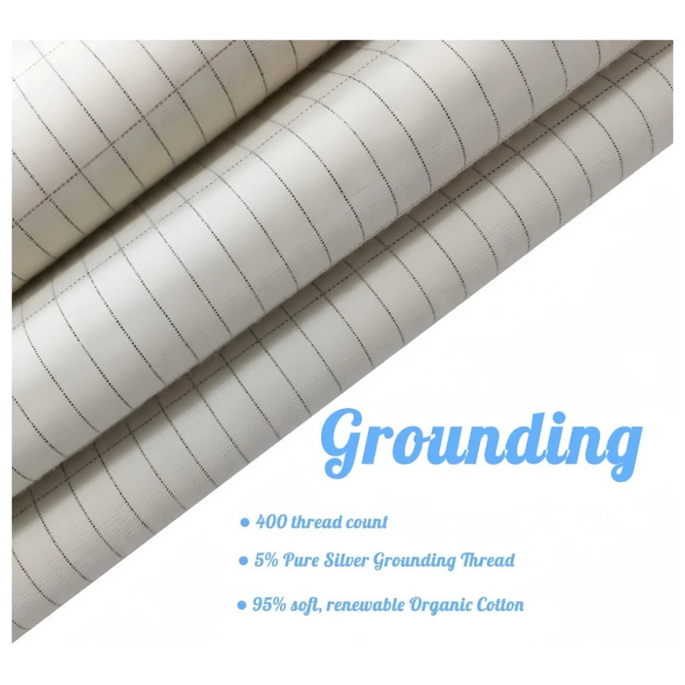 Grounding Sheets King Size - Organic Cotton and Silver Fiber, Grounding Fitted Sheet Wellness Sleep