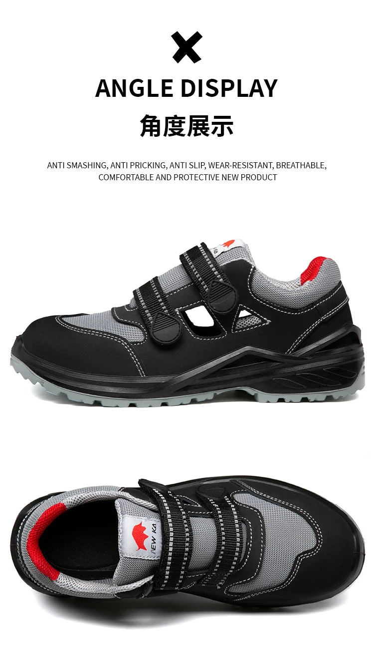 Summer Safety Shoes Men Construction Site Work Shoes Wear Resistant Anti Slip Breathable Sandals For Men Indestructible Shoes