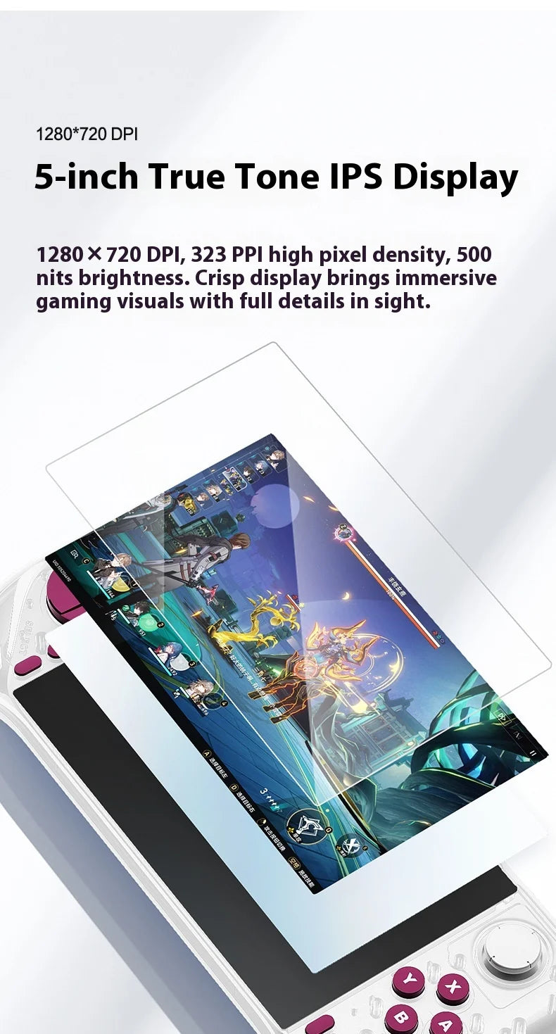 2025 Edition   Android E6 Max Handheld Console - 5" 32-Point Touch Screen with 5G Dual-Band, Portable Gaming Device for Fans  ﻿
