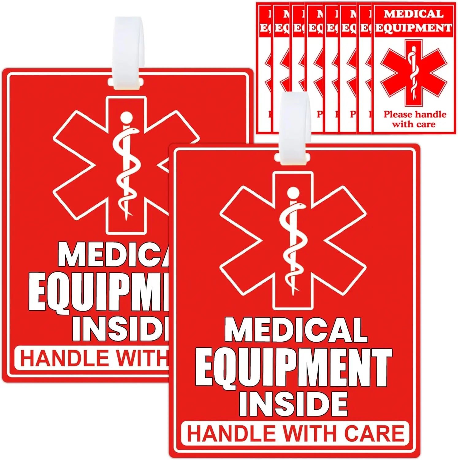 Medical Equipment Inside Tag Card Red Fragile Medical Equipment Inside Stickers Medical Equipment ID Identification Luggage Tags
