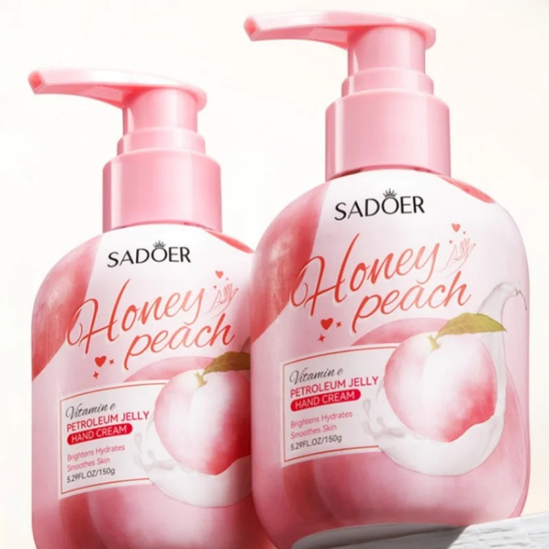 150g Peach Hand Cream, Rich in Glycerin, Peach Extract Essence, Tocopherol, and Other Ingredients, with a Moisturizing Texture That Is Non-Greasy. It Can Nourish Dry Skin, and Can Be Used for Hand, Foot, and Body Care, Keepin