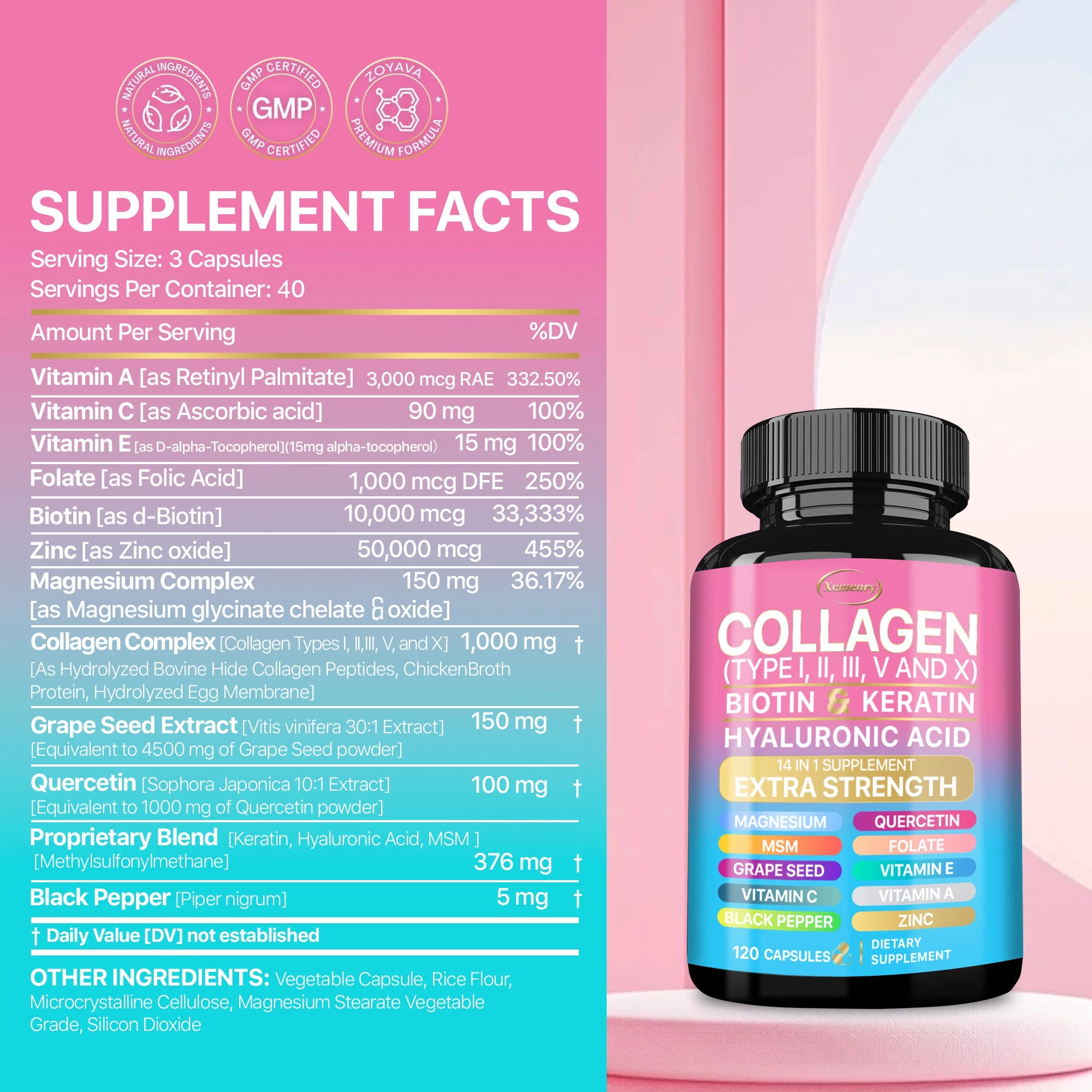 Collagen Supplement - Anti-aging, Antioxidant, Supports Skin Health, Boosts Immunity and Maintains Overall Well-being