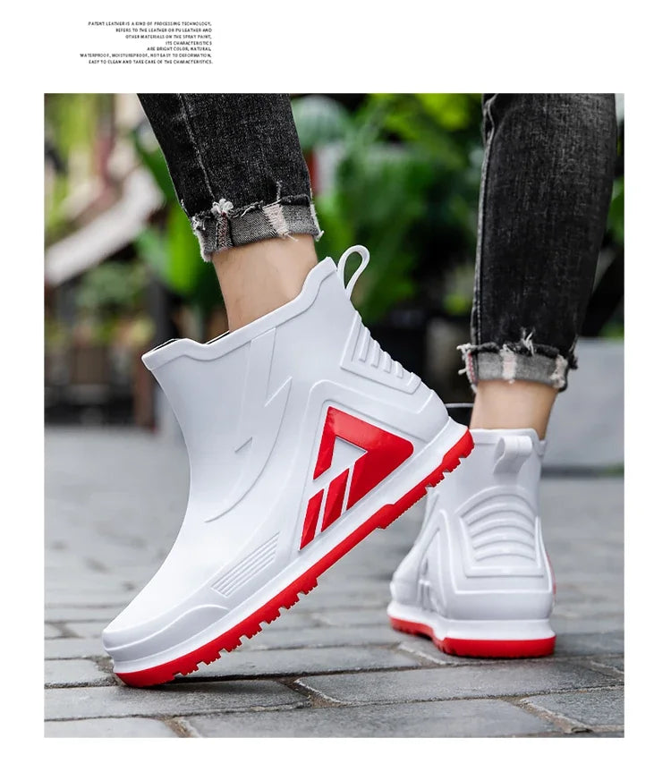 High Rain Boots Water Shoes Couple Chef Shoes Original Men Waterproof Raincoat Man Work Rubber Boots Men's Long Rubber Boot Boat