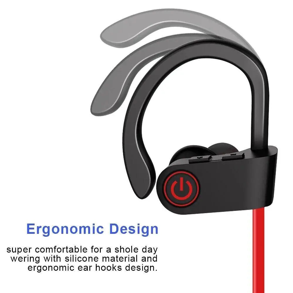 سماعات أذن لاسلكية بتقنية البلوتوث 5.0، سماعات رأس ستيريو داخل الأذن، ميكروفون مدمج، سماعات رياضية مقاومة للماء، تُعلق على الرقبة