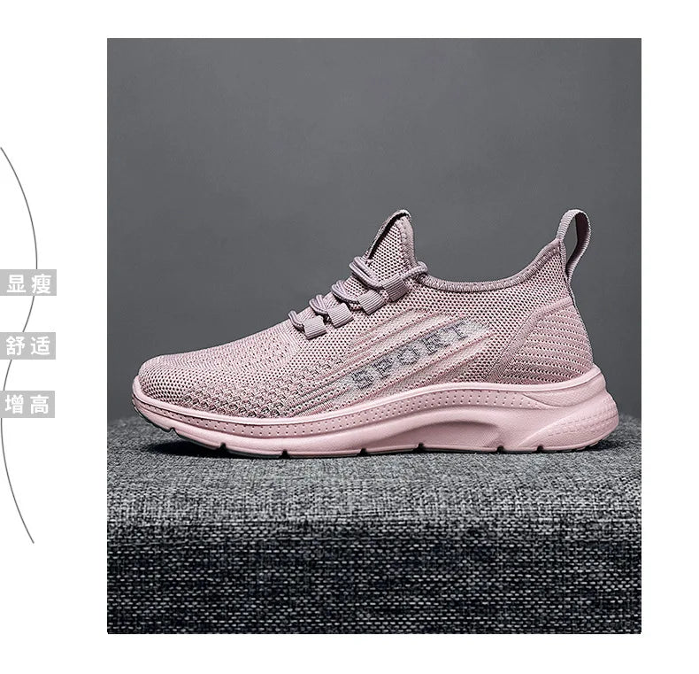 Sneakers 2025 New Fashion Wedge Platform Plus Size Casual Sports Shoes Women Lace-up Mesh Breathable Women's Vulcanized Shoes
