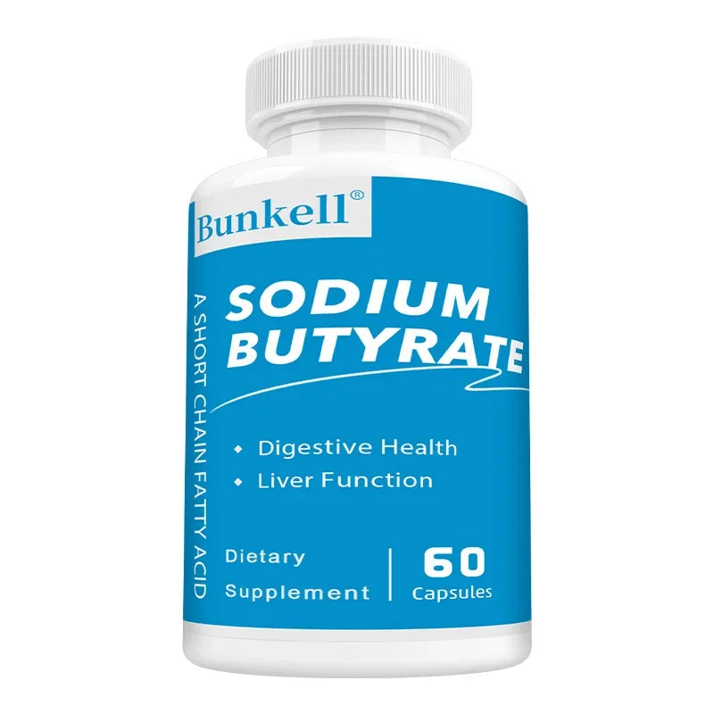 Sodium Butyrate Gut Health Supplement - Helps Gut Health, Detox and Cleansing of The Liver, Digestive Health,120 Capsules