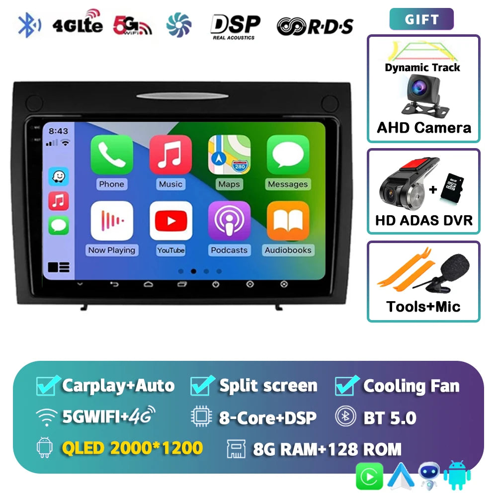 Android 15 For Benz SLK-Class R171 2004 - 2011 2K QLED Android Car Radio Multimedia Video Player GPS stereo CarPlay Head Unit 4G