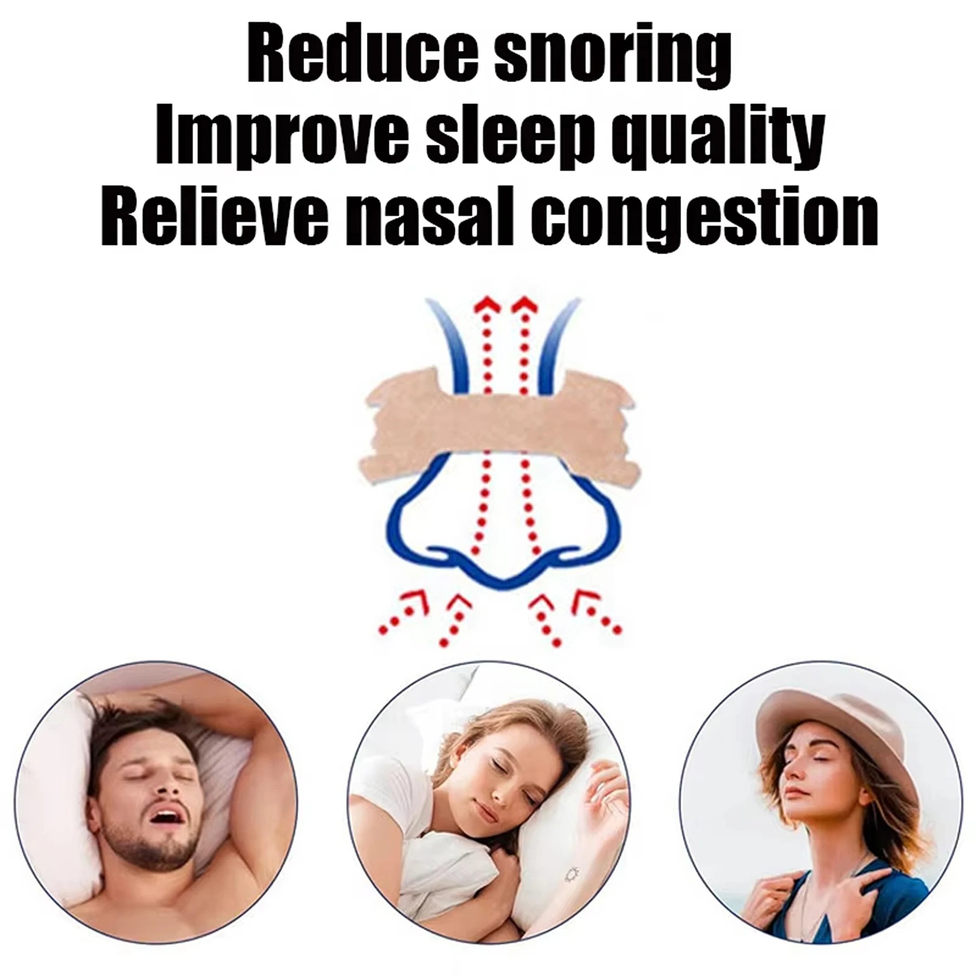 20/50/100pcs Breathing Nasal Strips Right Way Stop Snoring Anti Snoring Strips Easier Better Breathe Health Care Sleeping Well
