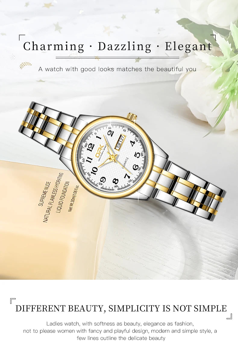 OPK 8110 Watch For Women Quartz Watch Waterproof Classic Luxury Brand Ladies Watch Stainless Steel Strap Watches Reloj Mujer SwiftNest