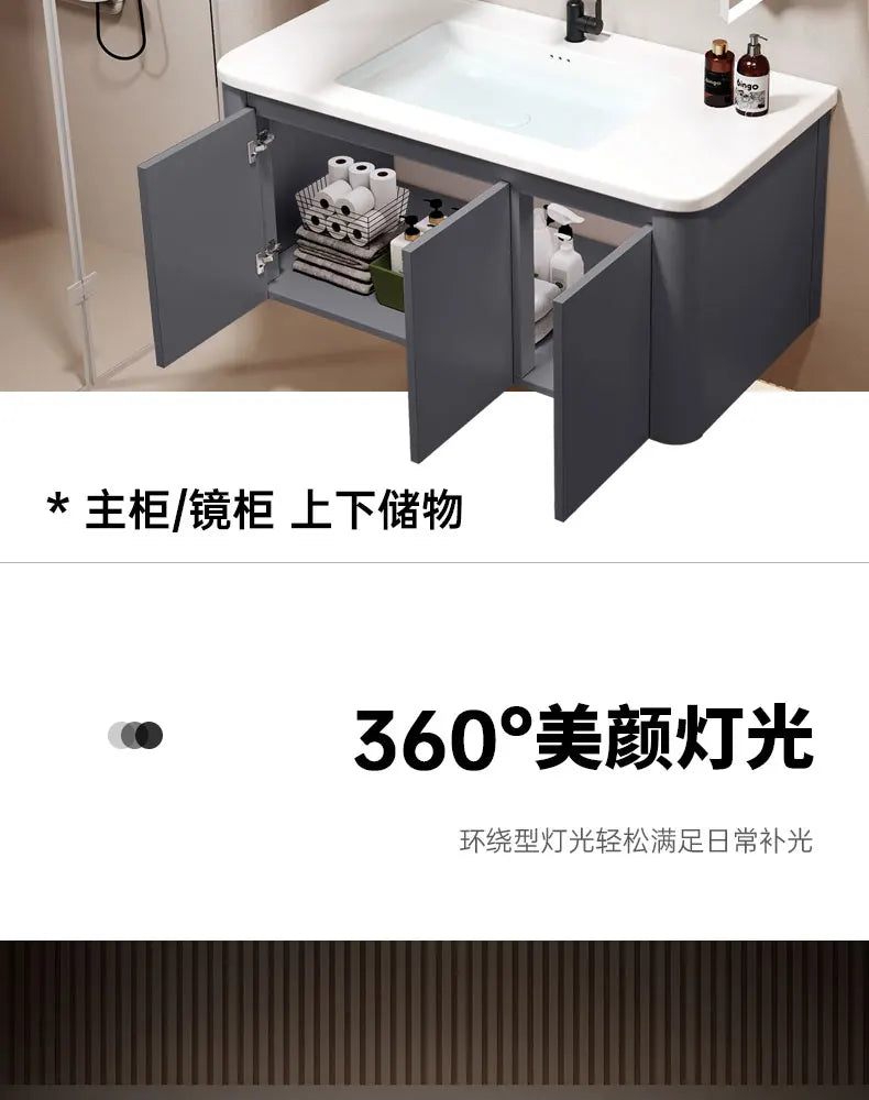 Standing Storage Bathroom Cabinet Shelf Light Mirror Organizer Bathroom Cabinet Vanity Shower Rack Banyo Dolabi Furniture