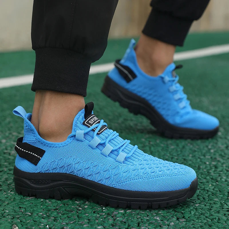 New Men's Sports Shoes Unique Grid Trend Design Breathable Comfortable Running Shoes Summer Track Field Basketball Sports Shoes